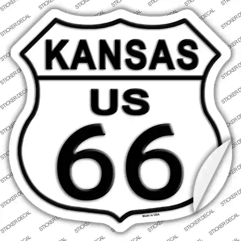HS-104s-L Kansas Route 66 Novelty Highway Shield Sticker Decal - Large