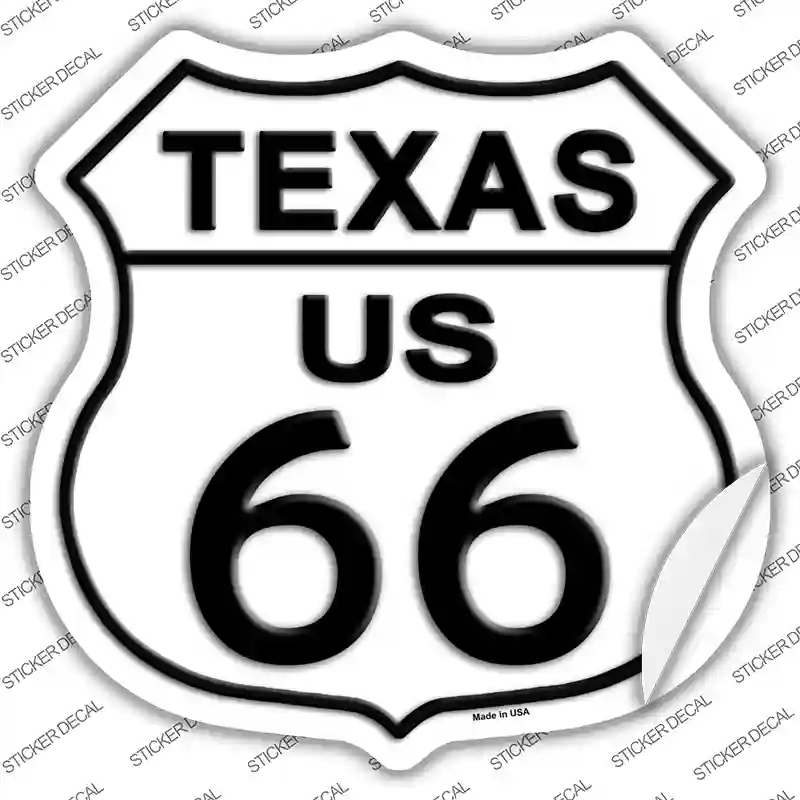 HS-108s-XL Texas Route 66 Novelty Highway Shield Sticker Decal - Extra Large