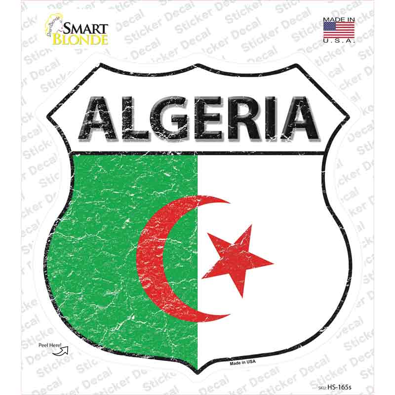 HS-165s-M Algeria Flag Novelty Highway Shield Sticker Decal - Medium