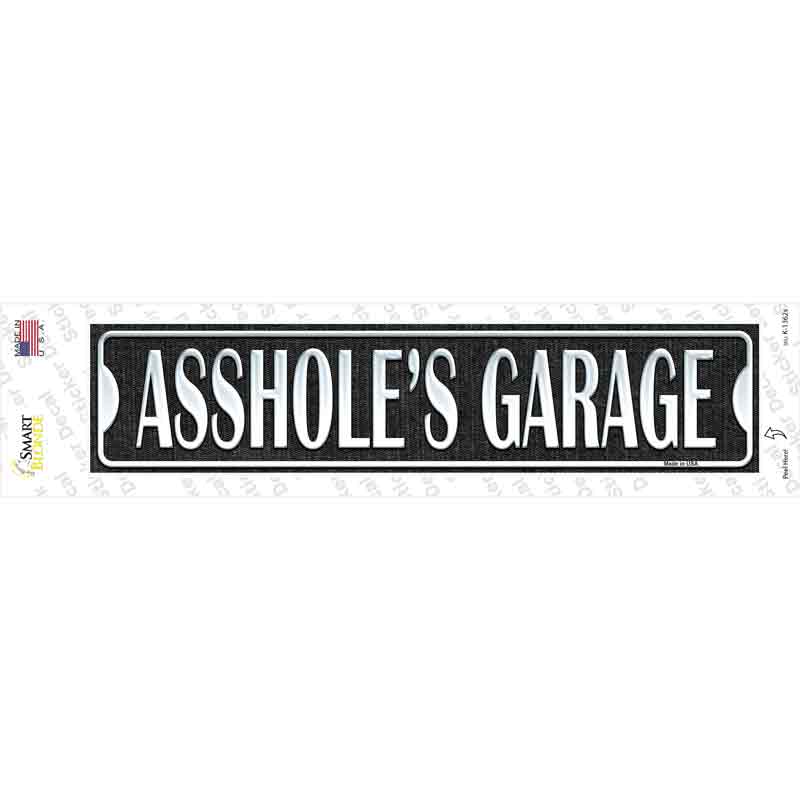 K-1362s-M Assholes Garage Novelty Narrow Sticker Decal - Medium