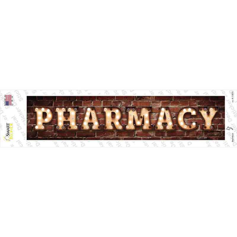 K-1387s-M Pharmacy Bulb Lettering Novelty Narrow Sticker Decal - Medium