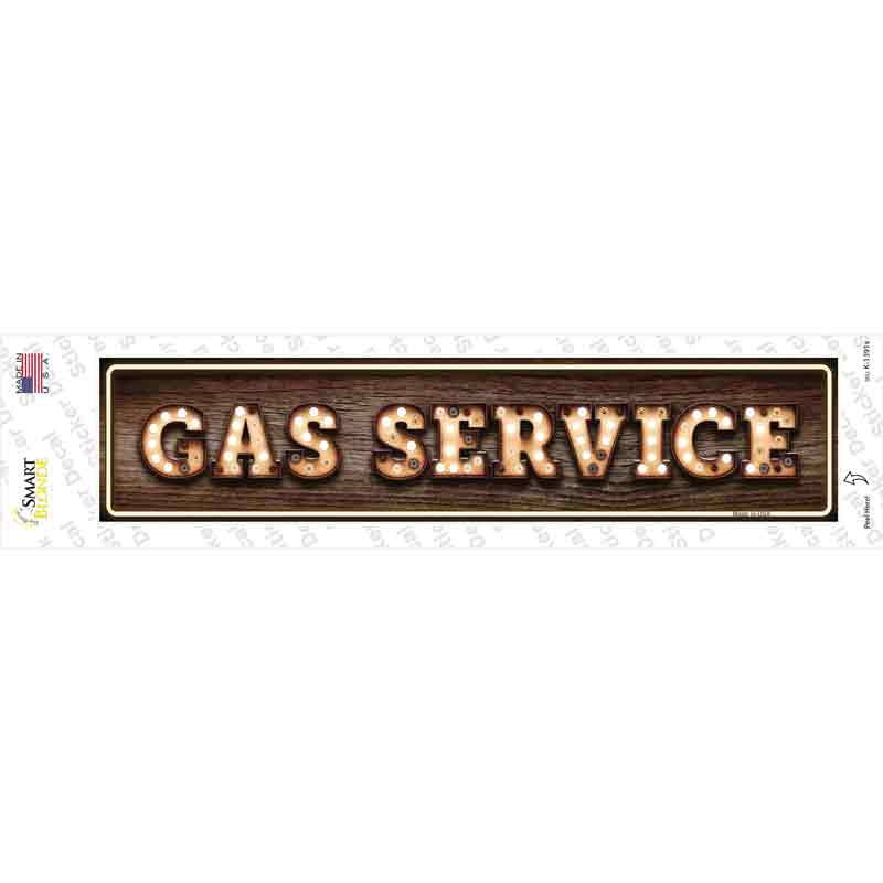 K-1391s-M Gas Service Bulb Lettering Novelty Narrow Sticker Decal - Medium