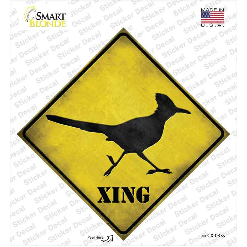 CX-033s-M Roadrunner Xing Novelty Diamond Sticker Decal - Medium