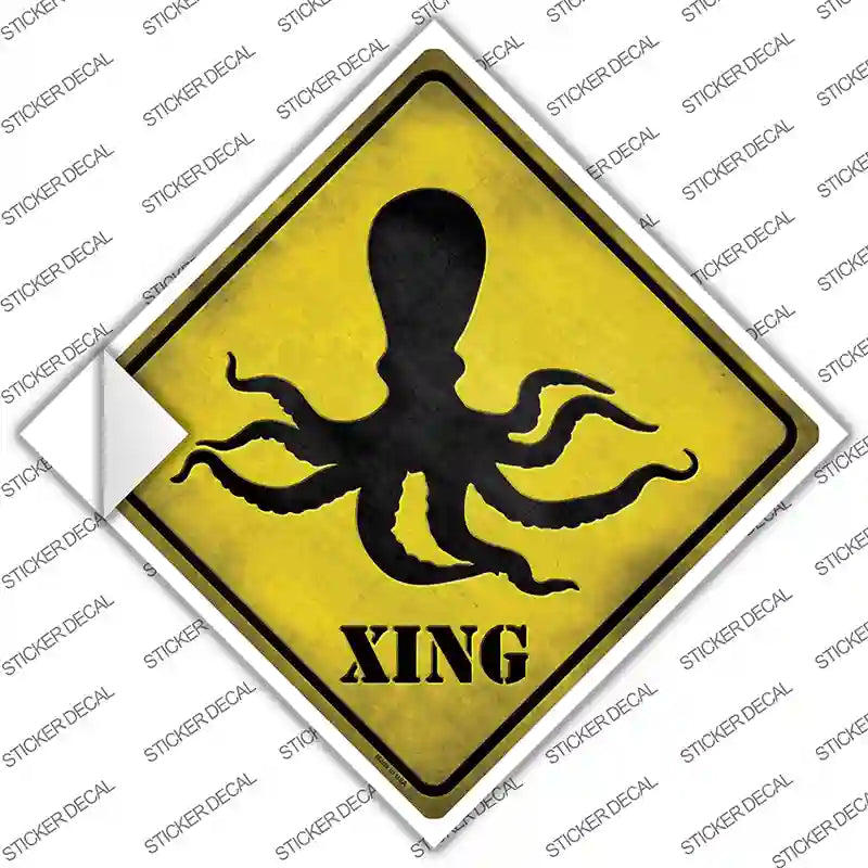 CX-043s-XL Octopus Xing Novelty Diamond Sticker Decal - Extra Large