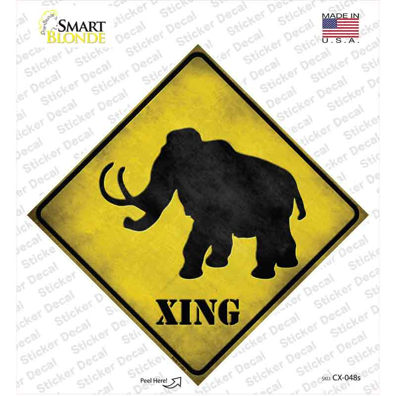 CX-048s-M Mammoth Xing Novelty Diamond Sticker Decal - Medium