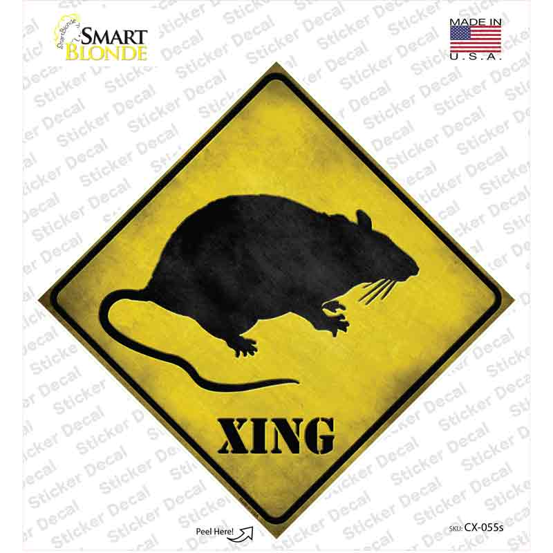 CX-055s-M Rat Xing Novelty Diamond Sticker Decal - Medium