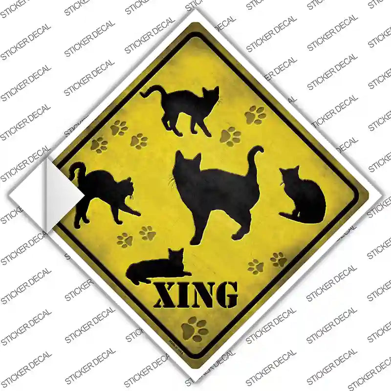 CX-063s-L Cats Xing Novelty Diamond Sticker Decal - Large