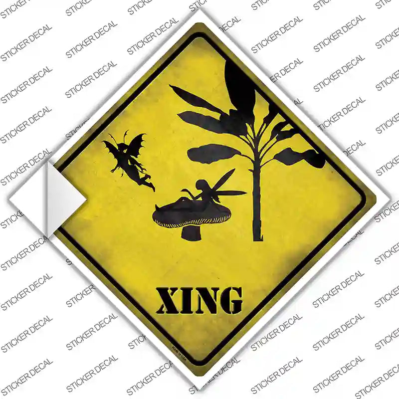 CX-174s-XL Fairies Xing Novelty Diamond Sticker Decal - Extra Large