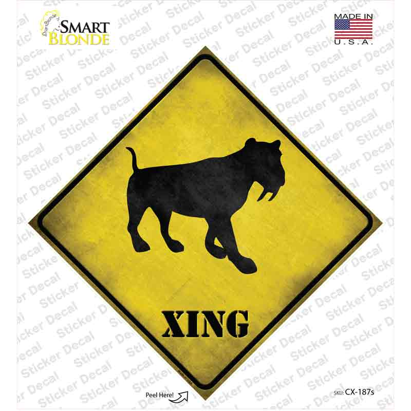 CX-187s-M Saber-Toothed Tiger Xing Novelty Diamond Sticker Decal - Medium