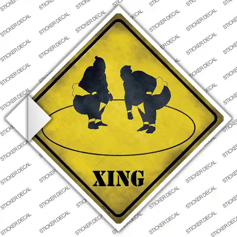 CX-200s-L Sumo Ring Xing Novelty Diamond Sticker Decal - Large