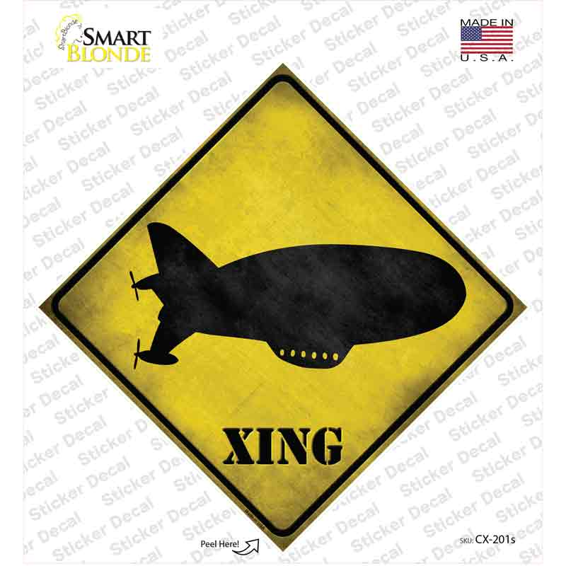 CX-201s-M Modern Dirigible Xing Novelty Diamond Sticker Decal - Medium