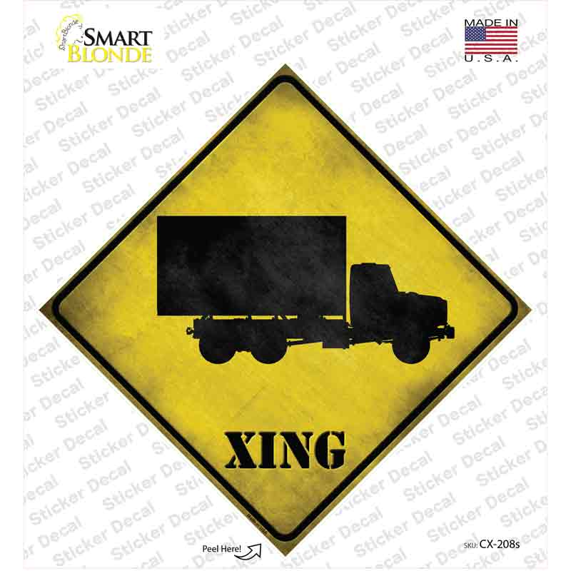 CX-208s-M Supply Truck Xing Novelty Diamond Sticker Decal - Medium