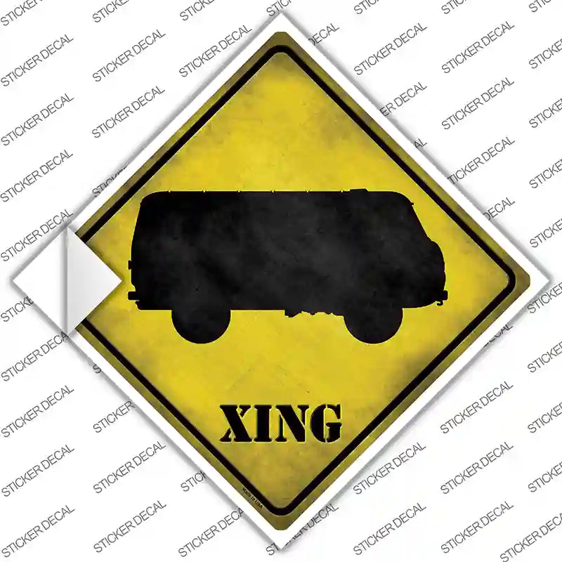 CX-209s-XL Bus Xing Novelty Diamond Sticker Decal - Extra Large