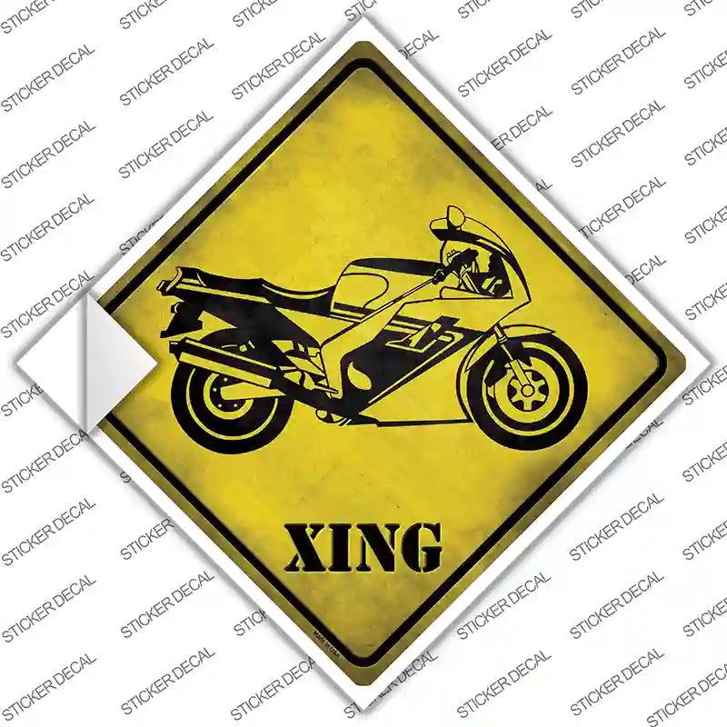 CX-215s-L High Speed Motorcycle Xing Novelty Diamond Sticker Decal - Large