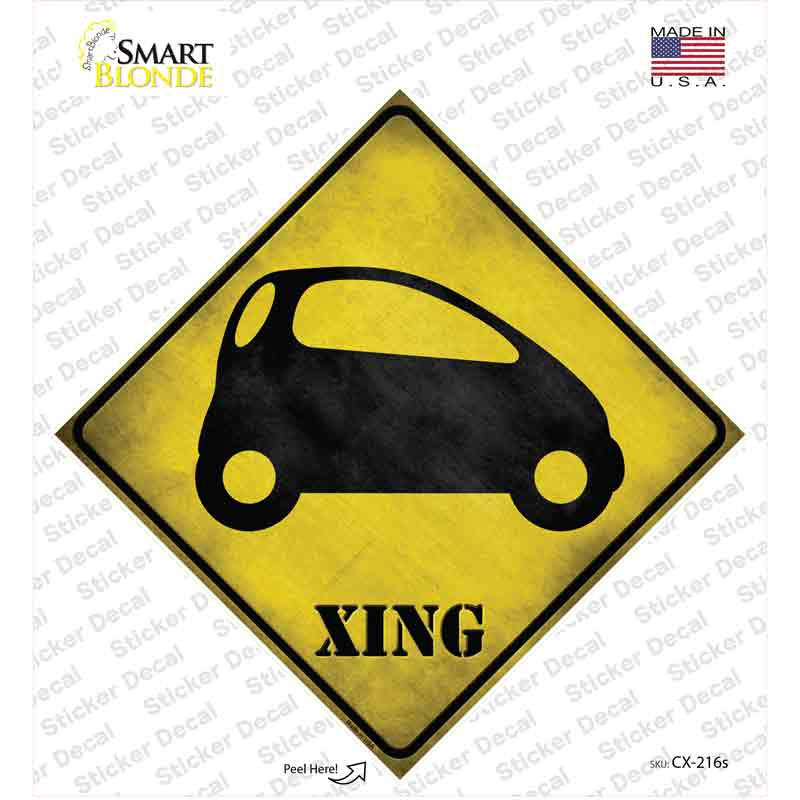 CX-216s-M Smart Car Xing Novelty Diamond Sticker Decal - Medium