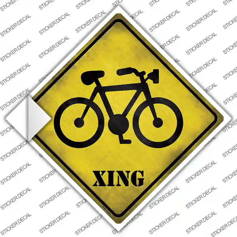 CX-217s-S Bicycle Xing Novelty Diamond Sticker Decal - Small