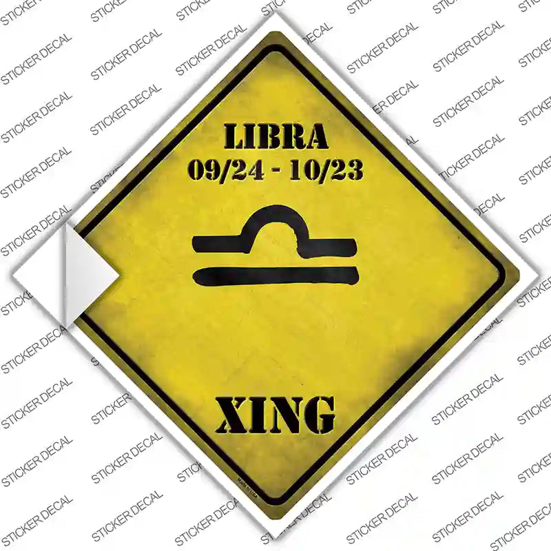 CX-246s-L Libra Zodiac Symbol Xing Novelty Diamond Sticker Decal - Large