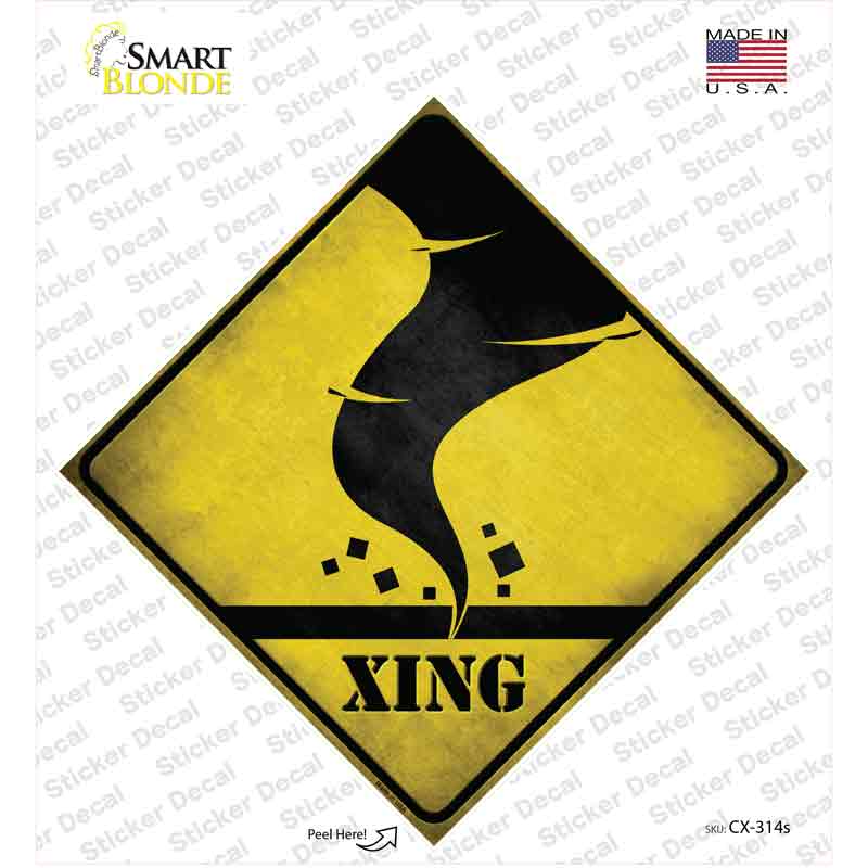 CX-314s-M Tornado Xing Novelty Diamond Sticker Decal - Medium