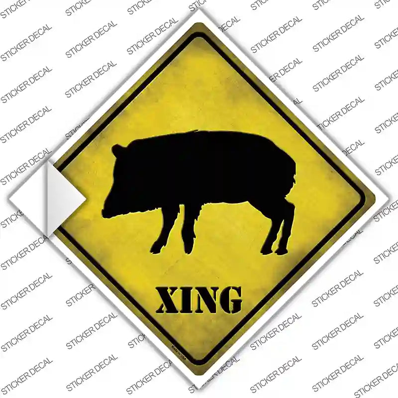 CX-360s-S Javelina Xing Novelty Diamond Sticker Decal - Small