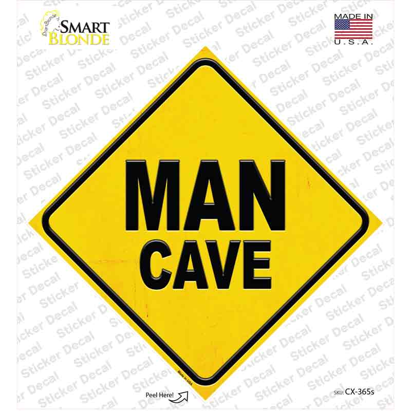 CX-365s-M Man Cave Novelty Diamond Sticker Decal - Medium