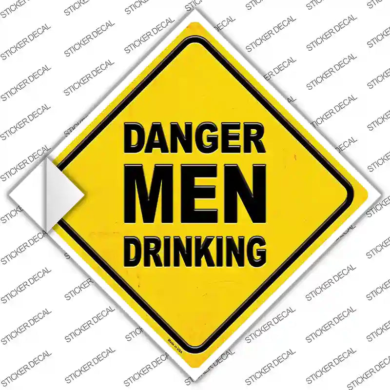 CX-368s-L Danger Men Drinking Novelty Diamond Sticker Decal - Large