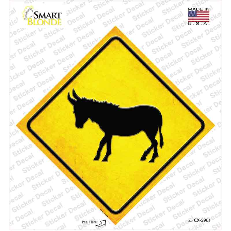 CX-596s-M Donkey Novelty Diamond Sticker Decal - Medium