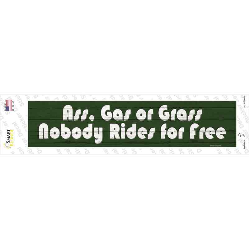 K-1606s-M Ass Gas or Grass Novelty Narrow Sticker Decal - Medium