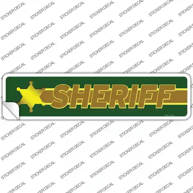 K-1623s-S Sheriff Thin Brown Line Novelty Narrow Sticker Decal - Small