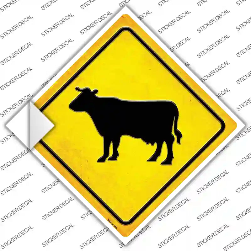 CX-595s-S Cow Novelty Diamond Sticker Decal - Small