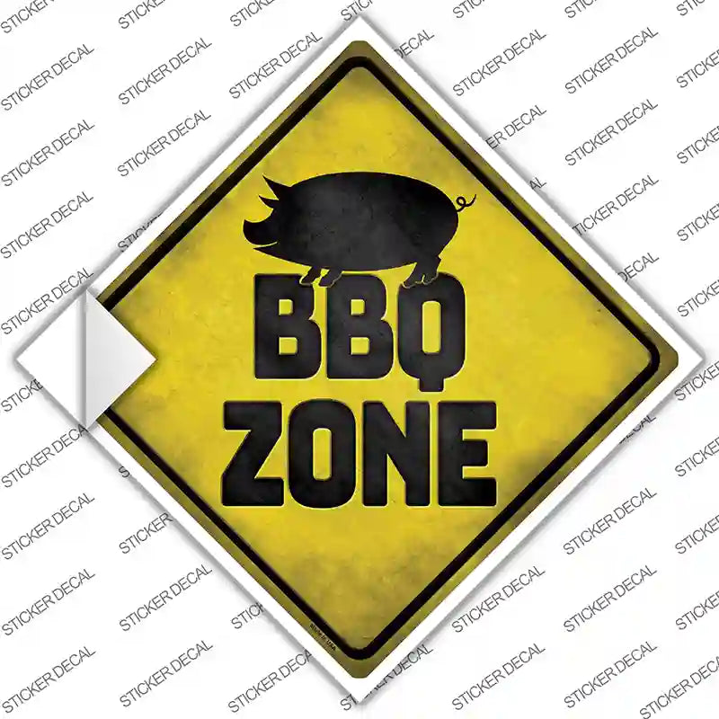 CX-635s-XL BBQ Zone Pig Novelty Diamond Sticker Decal - Extra Large