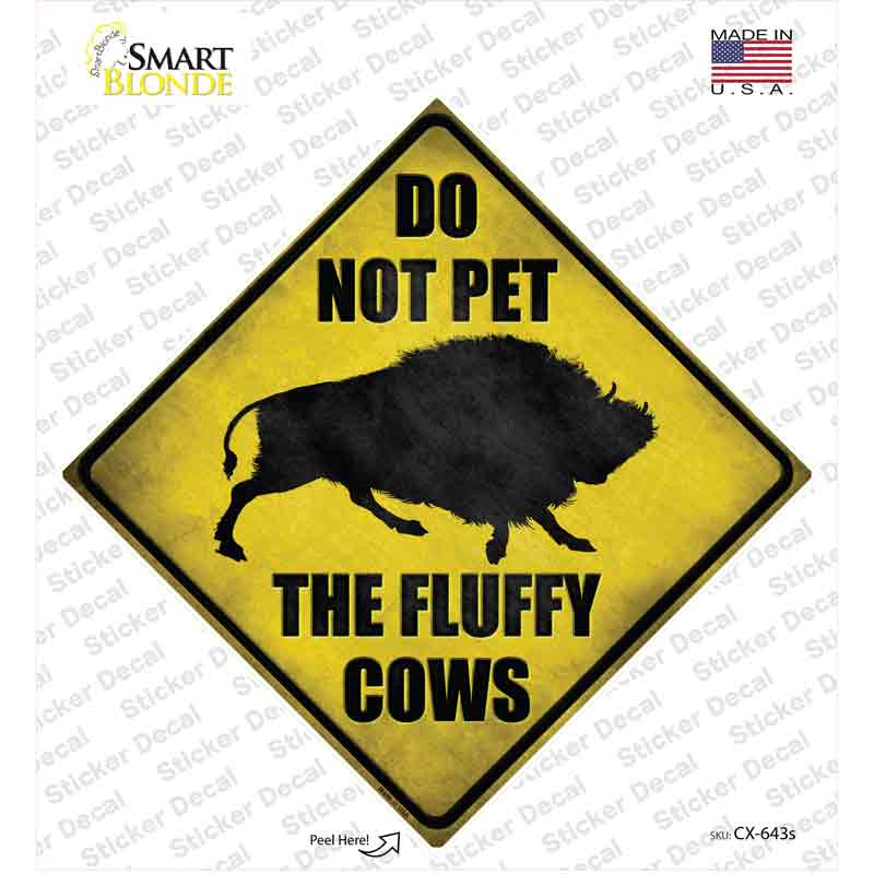 CX-643s-M Bison Do Not Pet Novelty Diamond Sticker Decal - Medium