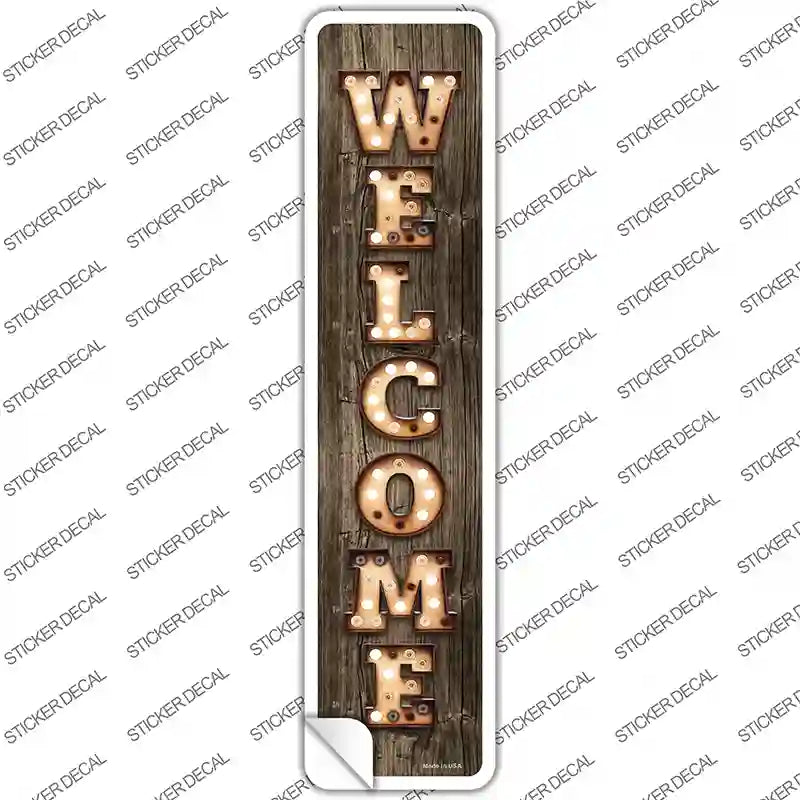 K-1268s-S Welcome Vertical Bulb Lettering Novelty Narrow Sticker Decal - Small