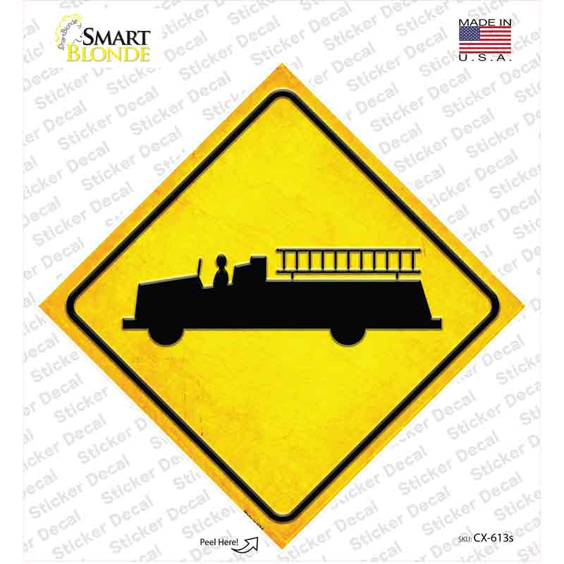 CX-613s-M Firetruck Novelty Diamond Sticker Decal - Medium