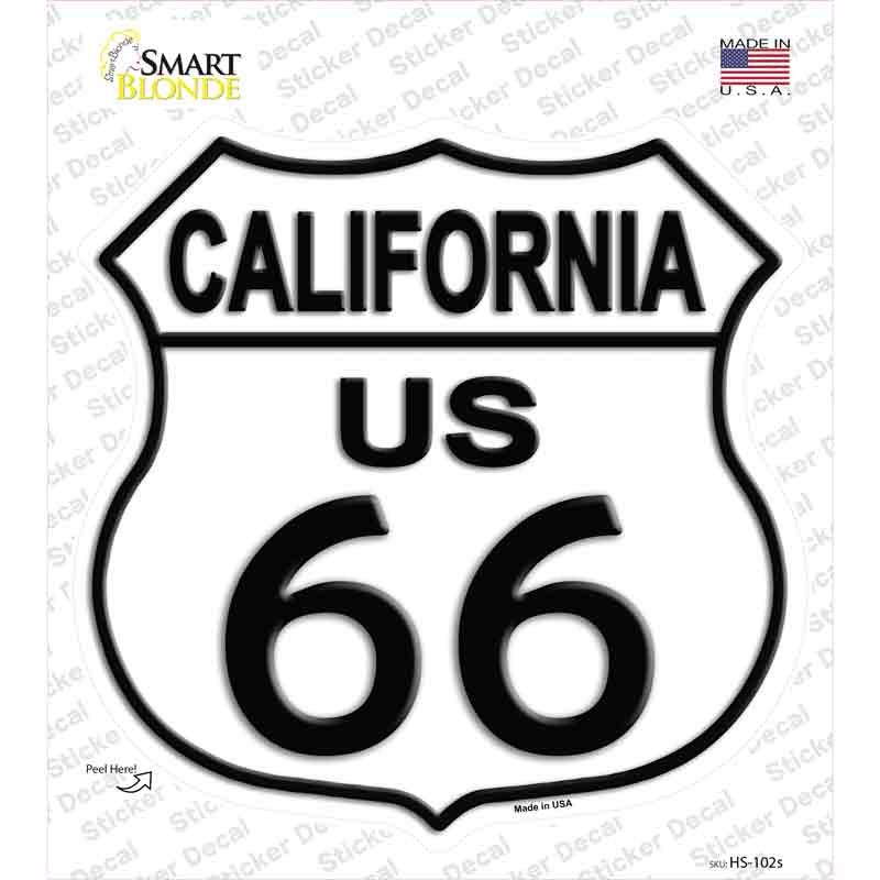 HS-102s-M California Route 66 Novelty Highway Shield Sticker Decal - Medium