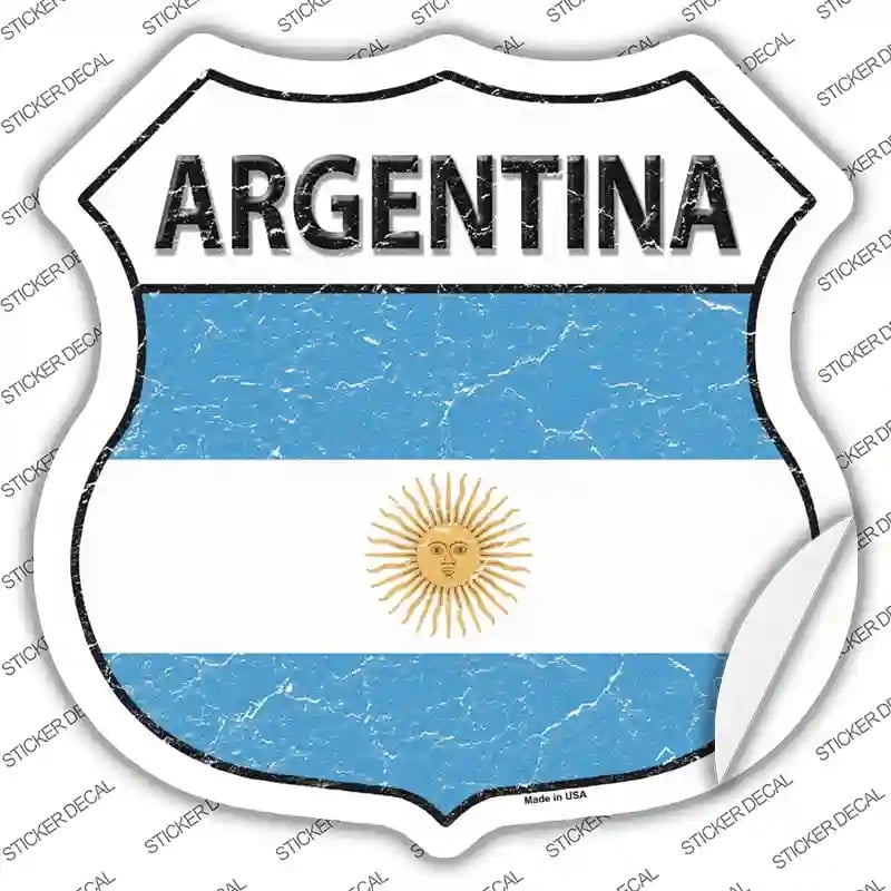 HS-174s-XL Argentina Flag Novelty Highway Shield Sticker Decal - Extra Large