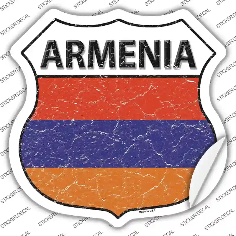 HS-175s-XL Armenia Flag Novelty Highway Shield Sticker Decal - Extra Large