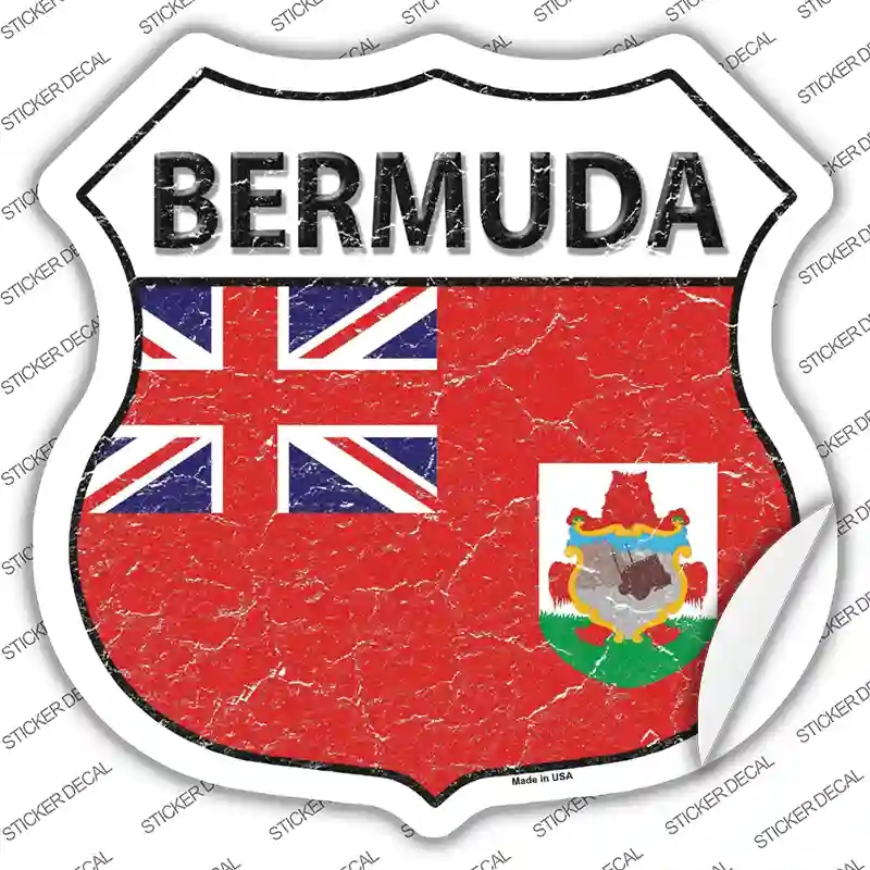 HS-189s-S Bermuda Flag Novelty Highway Shield Sticker Decal - Small