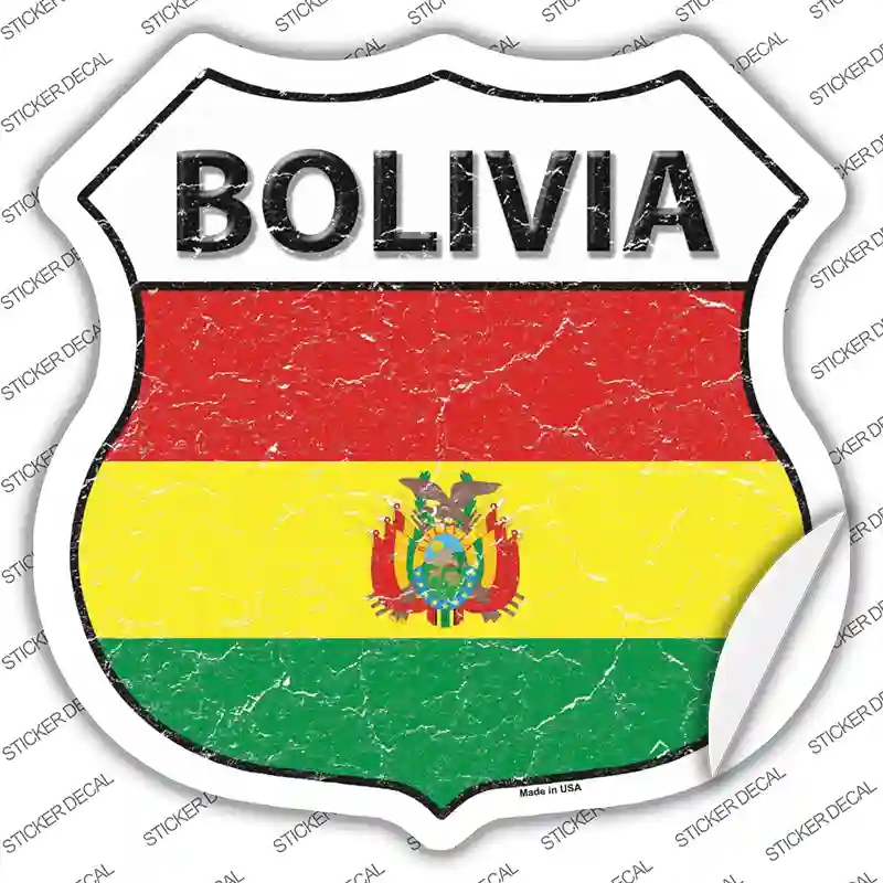 HS-191s-L Bolivia Flag Novelty Highway Shield Sticker Decal - Large