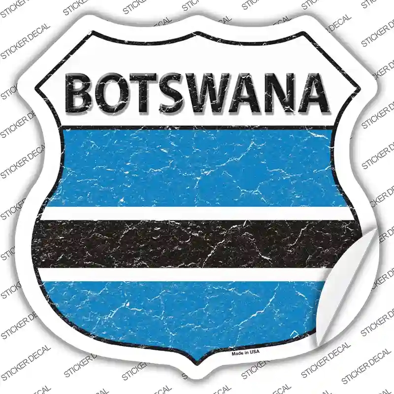HS-194s-XL Botswana Flag Novelty Highway Shield Sticker Decal - Extra Large