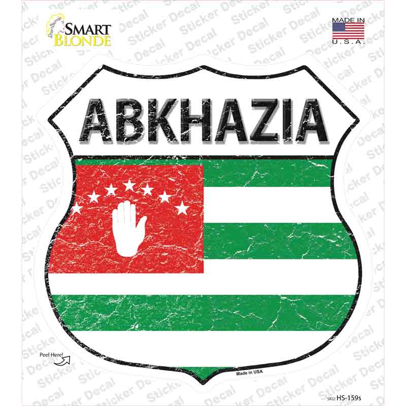 HS-159s-M Abkhazia Flag Novelty Highway Shield Sticker Decal - Medium