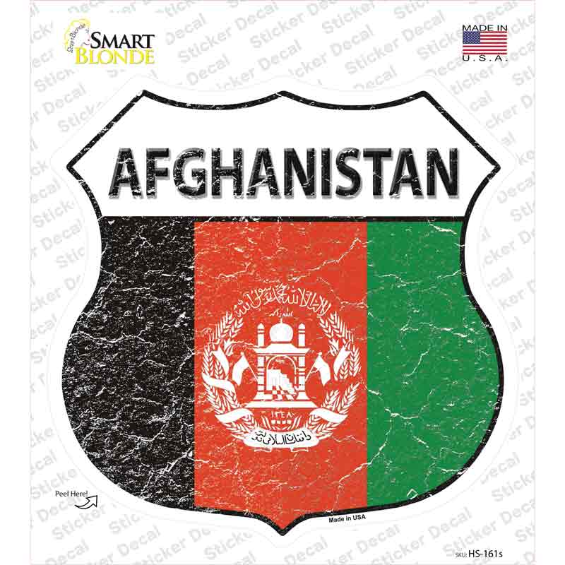 HS-161s-M Afghanistan Flag Novelty Highway Shield Sticker Decal - Medium