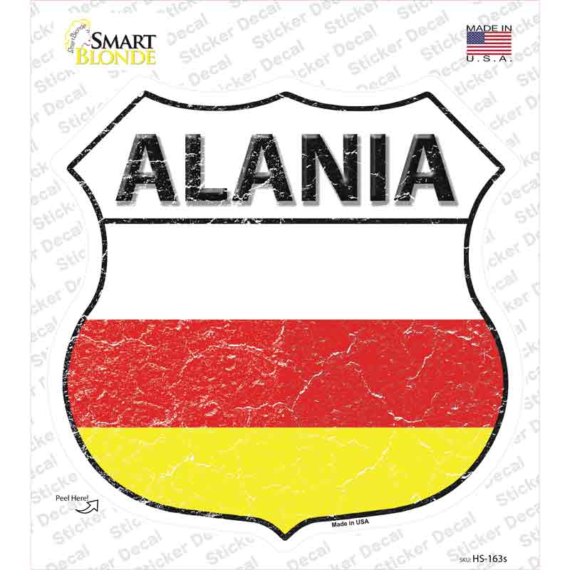HS-163s-M Alania Flag Novelty Highway Shield Sticker Decal - Medium
