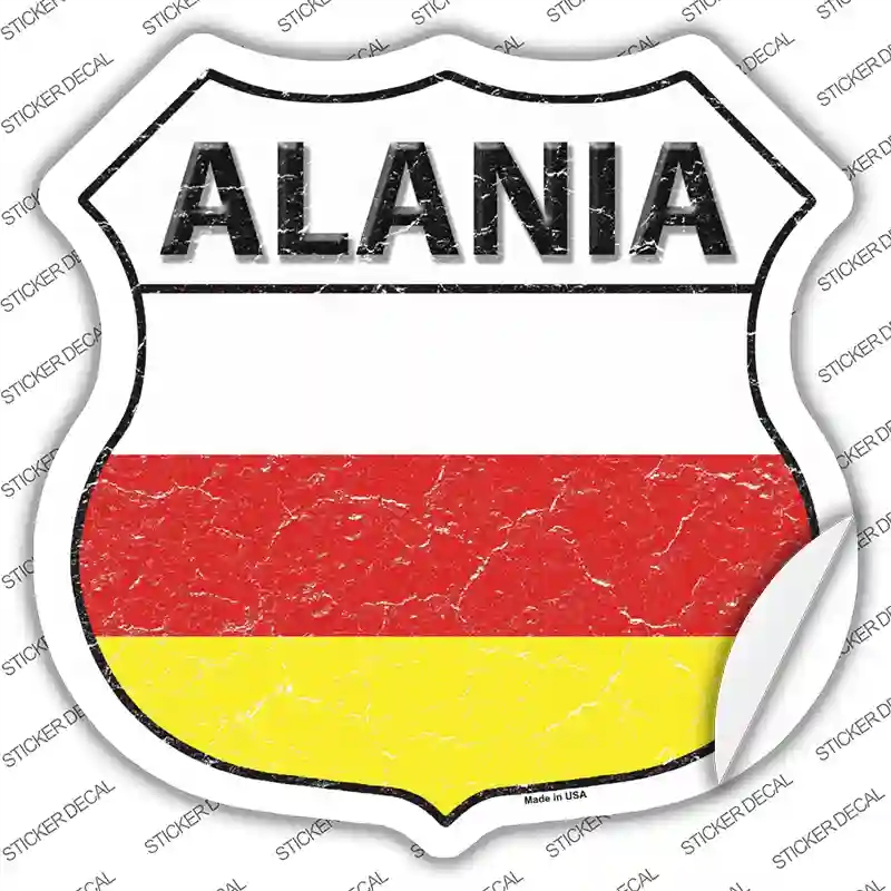 HS-163s-S Alania Flag Novelty Highway Shield Sticker Decal - Small
