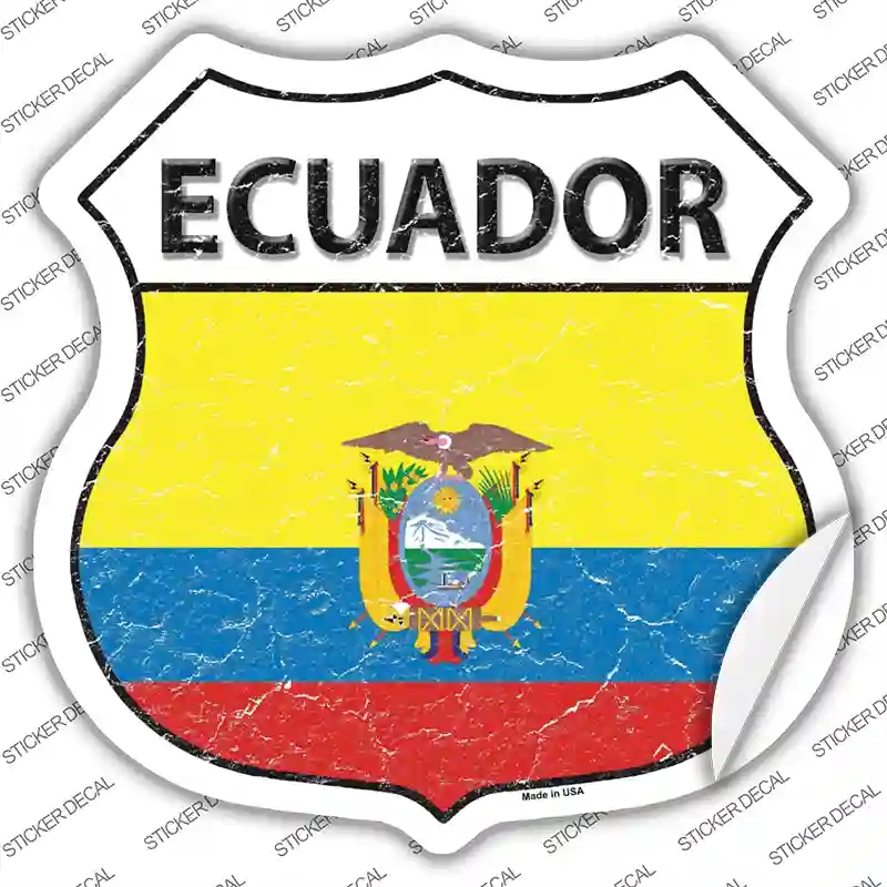 HS-238s-XL Ecuador Flag Novelty Highway Shield Sticker Decal - Extra Large