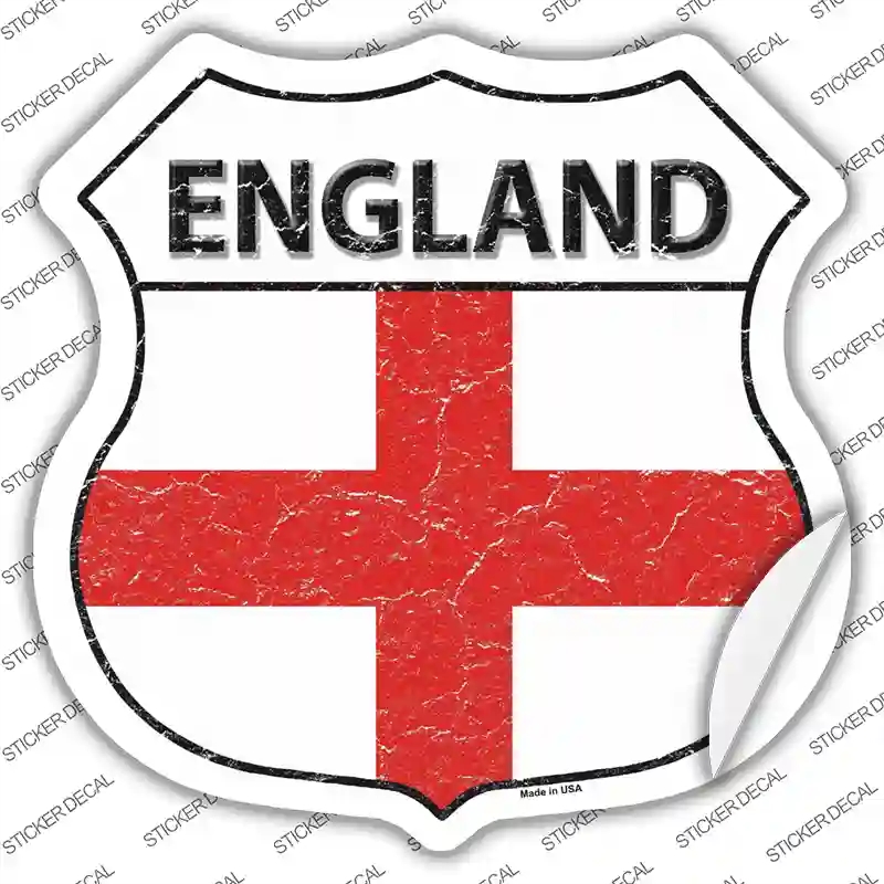 HS-241s-L England Flag Novelty Highway Shield Sticker Decal - Large