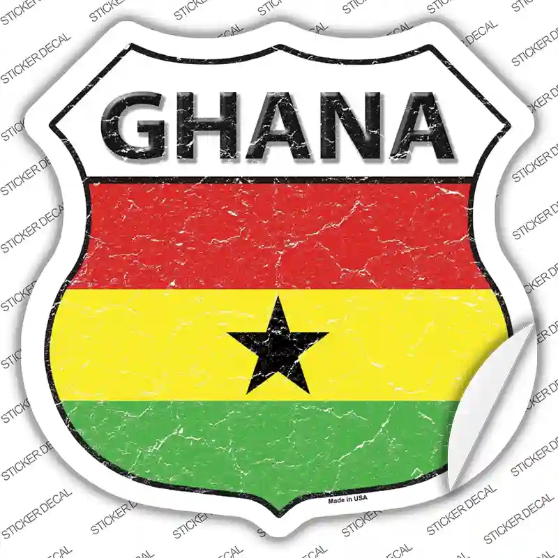 HS-260s-S Ghana Flag Novelty Highway Shield Sticker Decal - Small