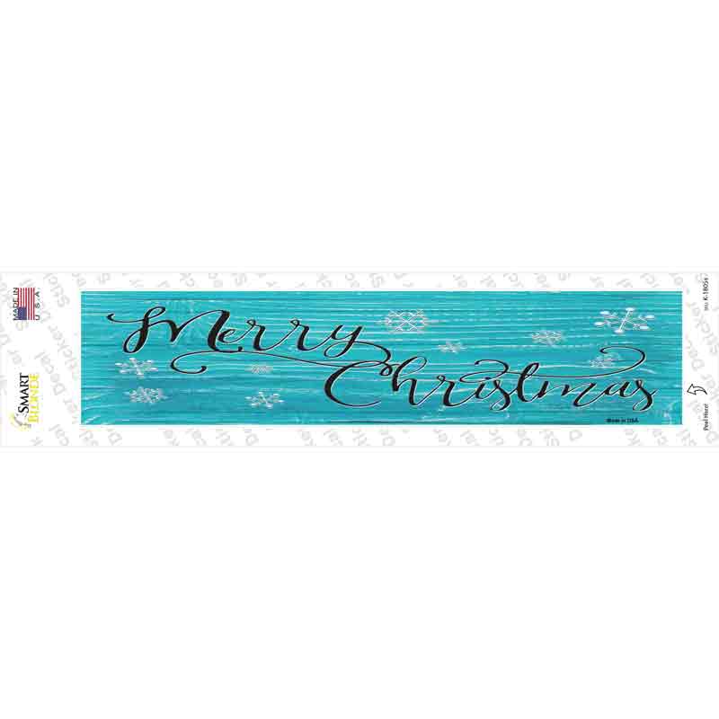 K-1805s-M Merry Christmas Blue Novelty Narrow Sticker Decal - Medium
