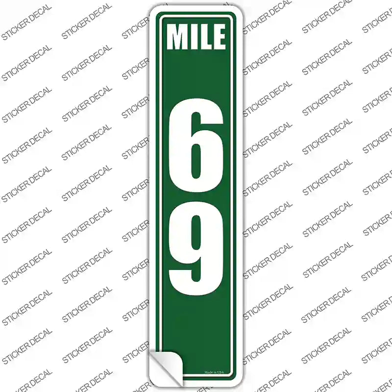 K-1850s-S Mile Marker 69 Novelty Narrow Sticker Decal - Small