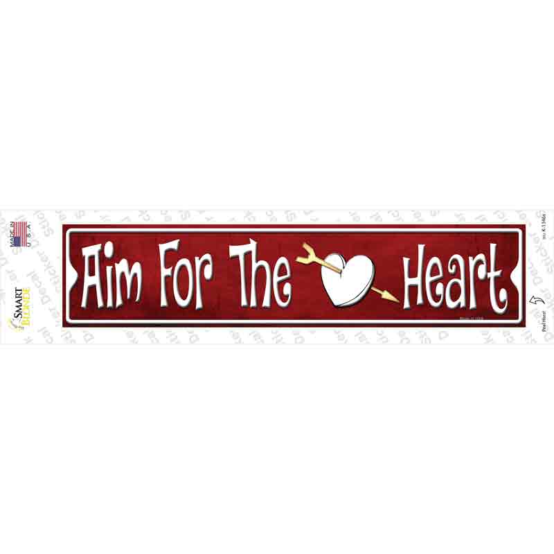 K-1346s-M Aim for the Heart Novelty Narrow Sticker Decal - Medium