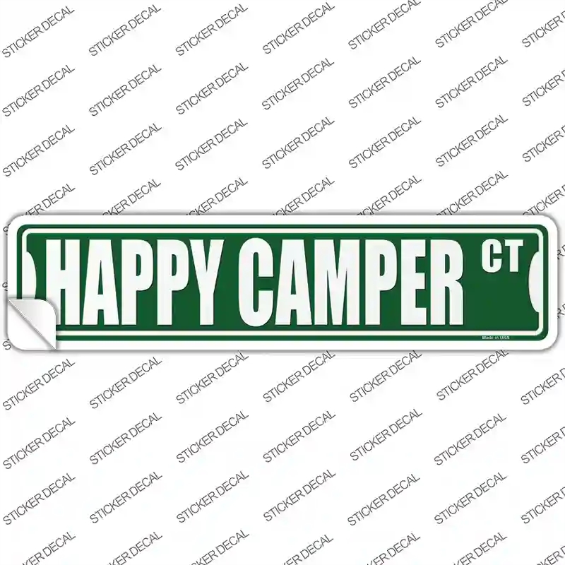 K-1867s-S Happy Camper Ct Novelty Narrow Sticker Decal - Small